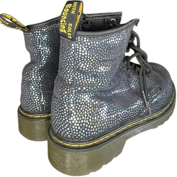 Unisex Dr. Martens Pascal 1460 Lace-Up Metallic Suede Combat Boot SZ M4/W5 Black - Picture 5 of 7